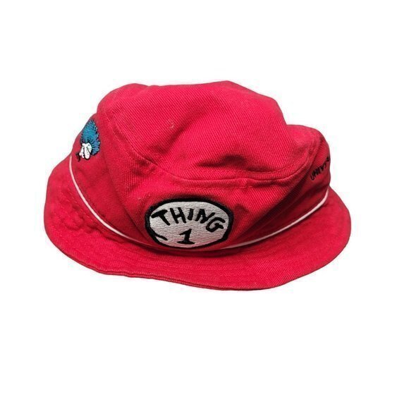 Universal Studios Infant Red Dr. Seuss Thing 1 Thing 2‎ Embroidered Bucket Hat - Picture 2 of 7
